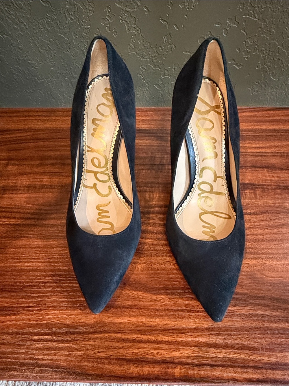 Sam Edelman Black Suede Pointed Toe Heels